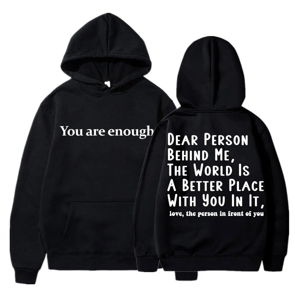 Unisex Mental Health Casual Pullover Hoodie - You Are Enough