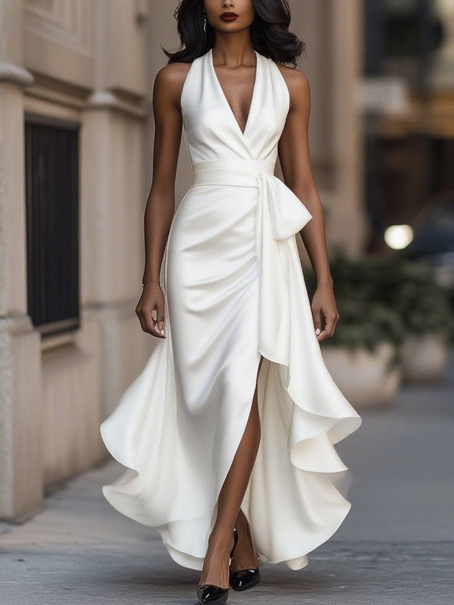 Amber | Women's Elegant Satin Maxi Dress
