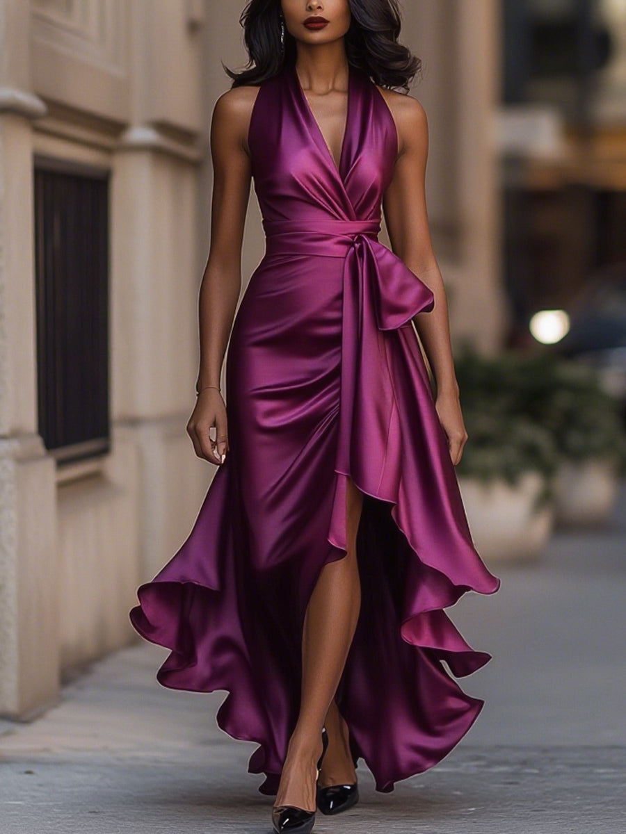 Amber | Women's Elegant Satin Maxi Dress