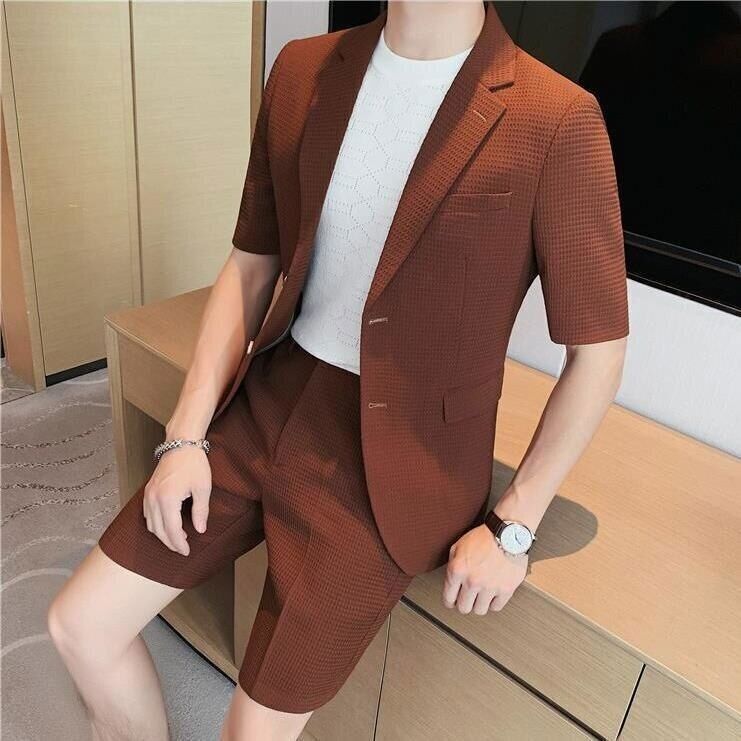 Men's Relaxed Fit Blazer and Shorts Set - Summer Casual