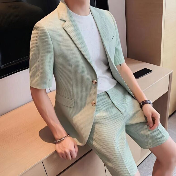 Men's Relaxed Fit Blazer and Shorts Set - Summer Casual