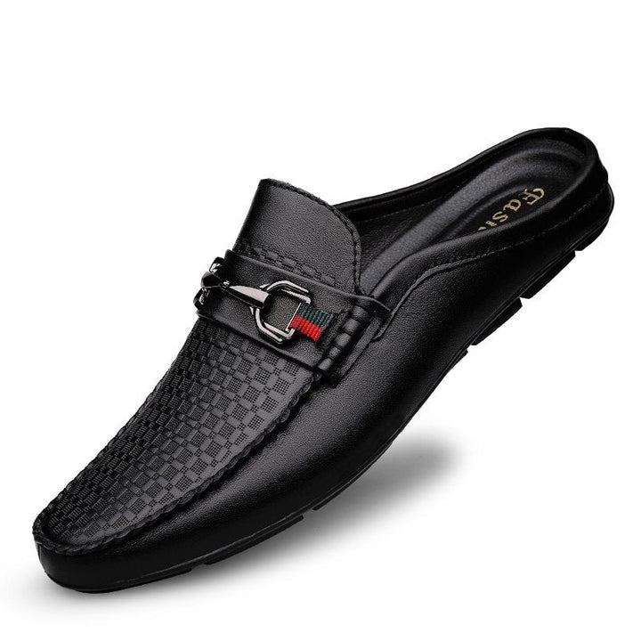 Men's Backless Mule Loafers - Microfiber Slip-On Casual Shoes