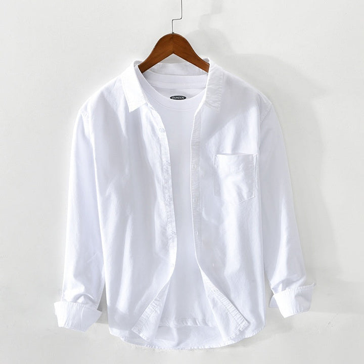 Men's Casual Breathable Cotton Oxford Shirt - Summer Outing