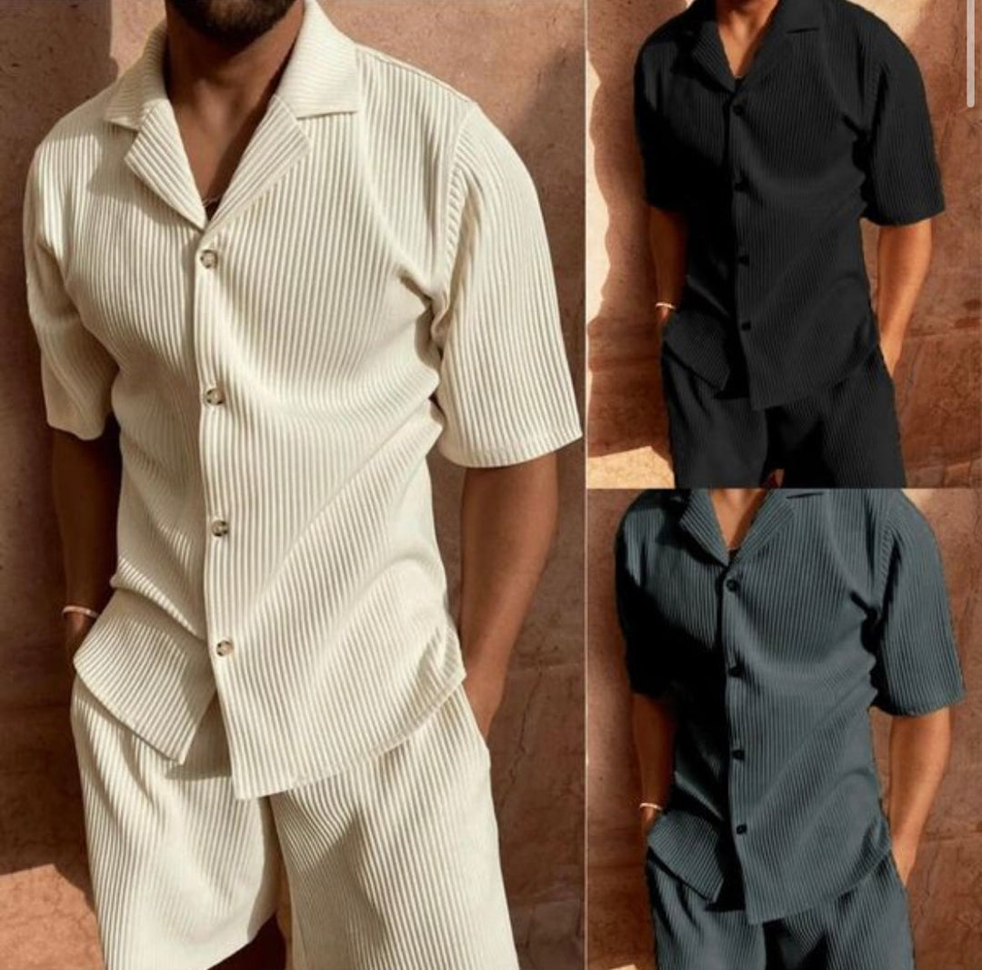 Cruz | Men's Casual Short Sleeve Shirt and Chino Pants Set