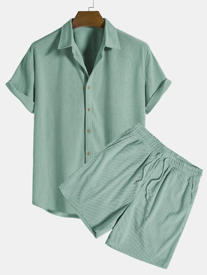 Cruz | Men's Casual Short Sleeve Shirt and Chino Pants Set