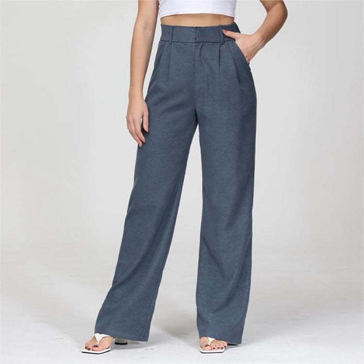 Emily | Women's High Waist Wide Leg Pants with Pockets