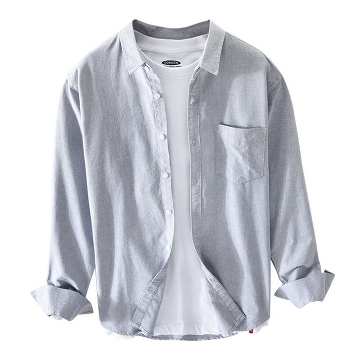 Men's Casual Breathable Cotton Oxford Shirt - Summer Outing