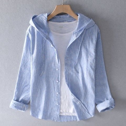 Men's Casual Linen Long Sleeve Shirt - Summer Comfort