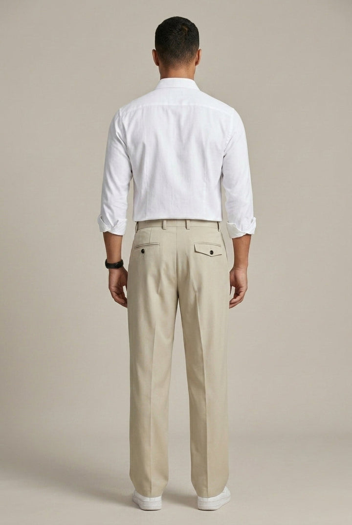 Men's Pleated Wide-Leg Trousers - Relaxed Fit