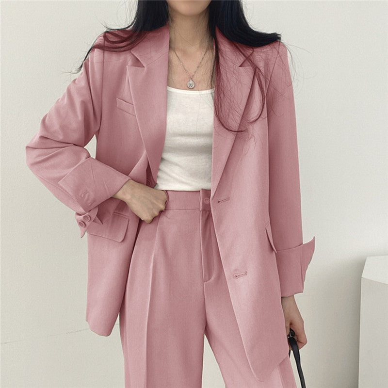 Women's Tailored Blazer and Trouser Set - Relaxed Fit