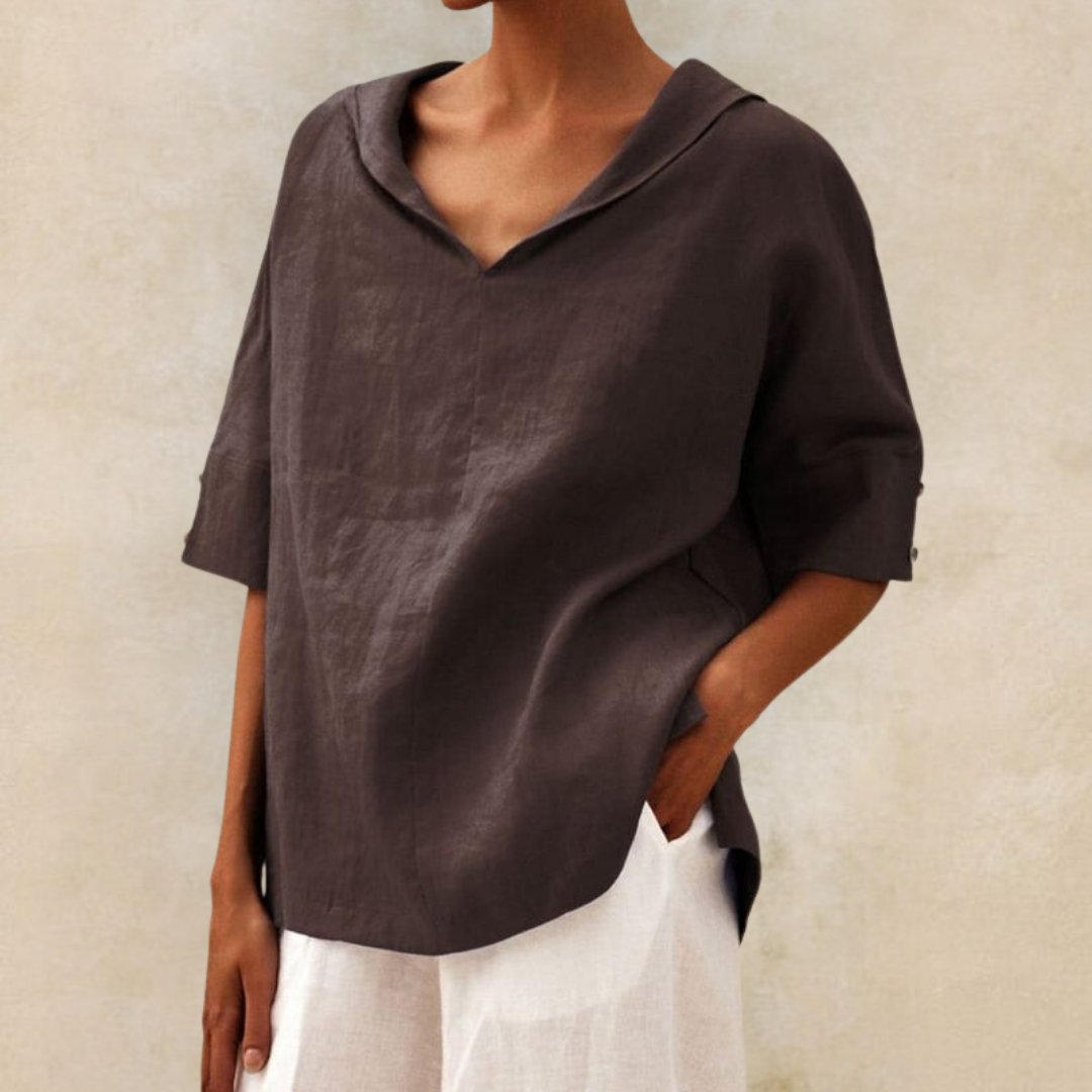 Bella | Women's V-Neck Relaxed Fit Blouse