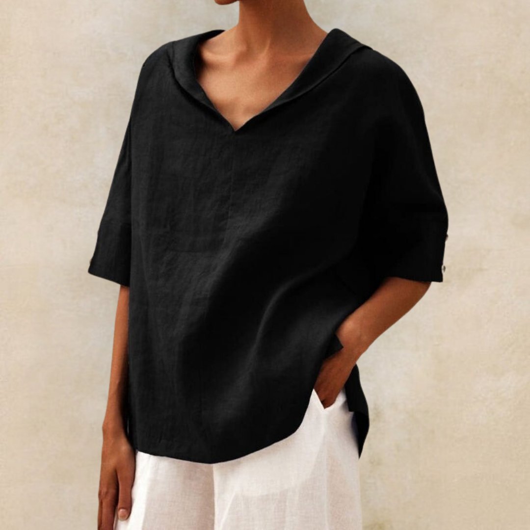 Bella | Women's V-Neck Relaxed Fit Blouse