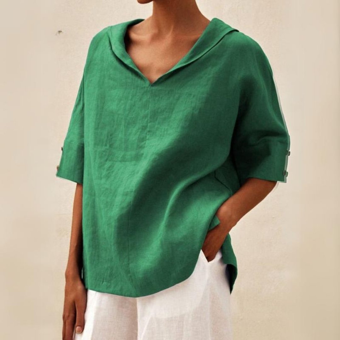 Bella | Women's V-Neck Relaxed Fit Blouse