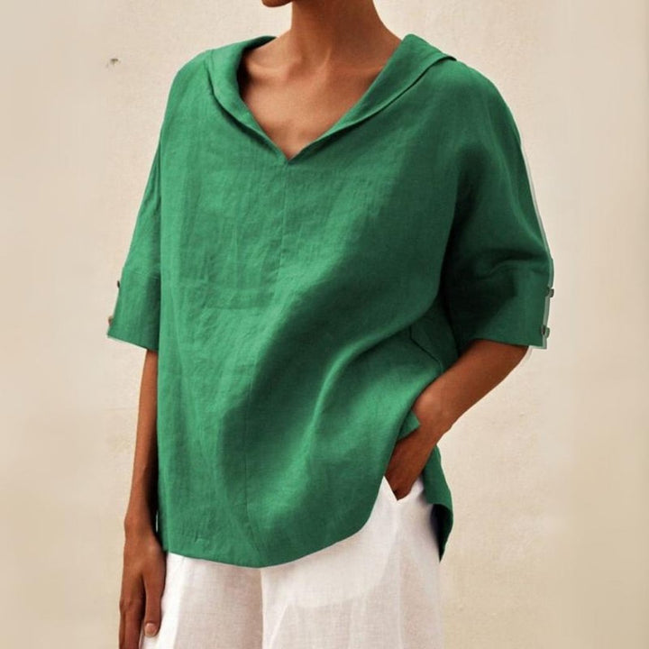 Bella | Women's V-Neck Relaxed Fit Blouse
