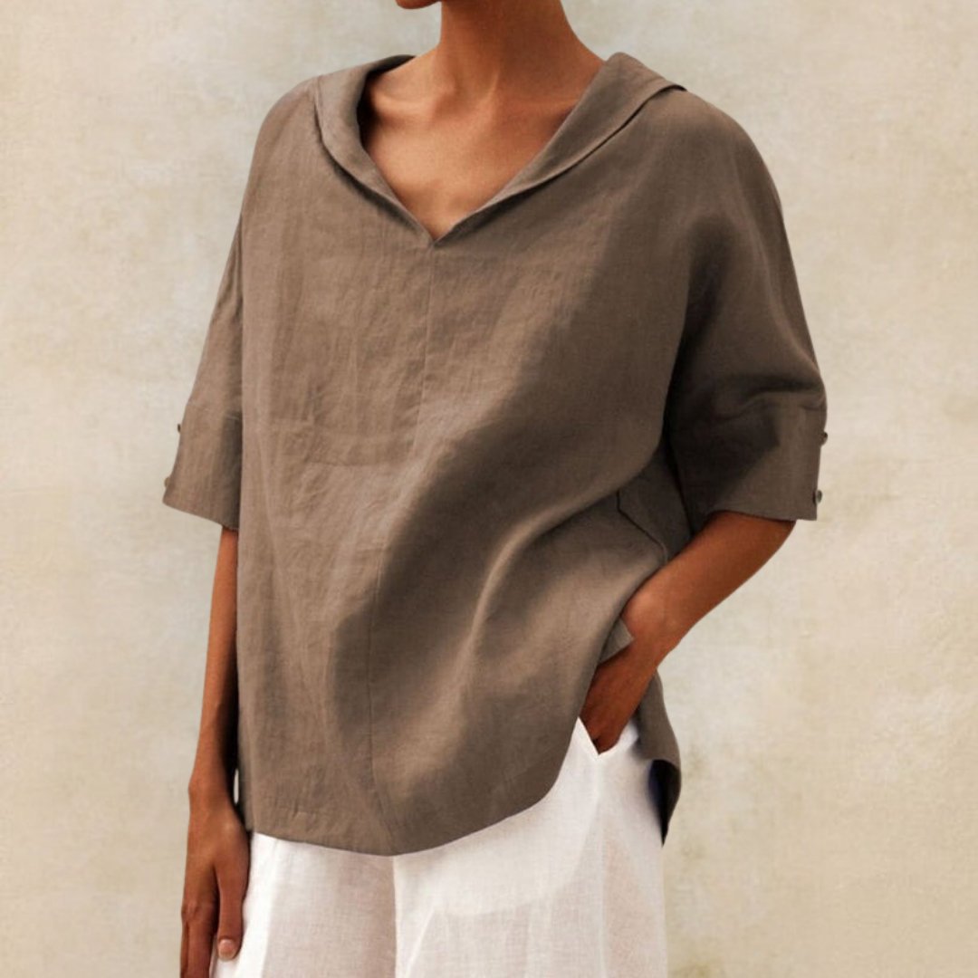 Bella | Women's V-Neck Relaxed Fit Blouse