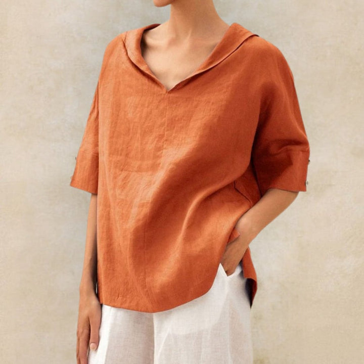 Bella | Women's V-Neck Relaxed Fit Blouse
