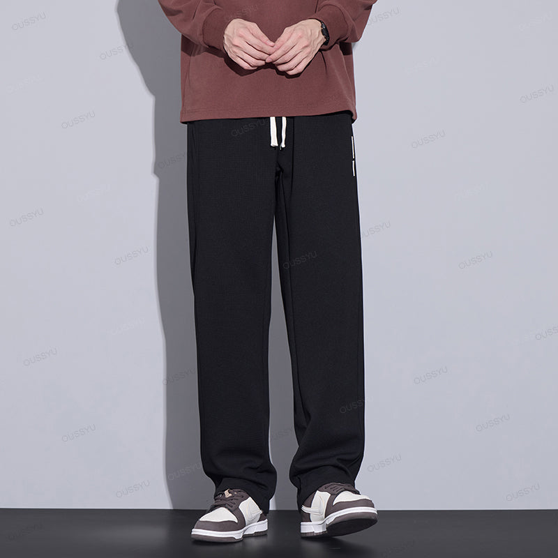 Men's Classic Waffle Pattern Elastic Waist Pants