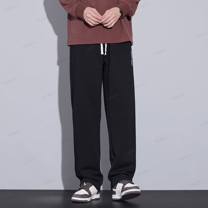 Men's Classic Waffle Pattern Elastic Waist Pants