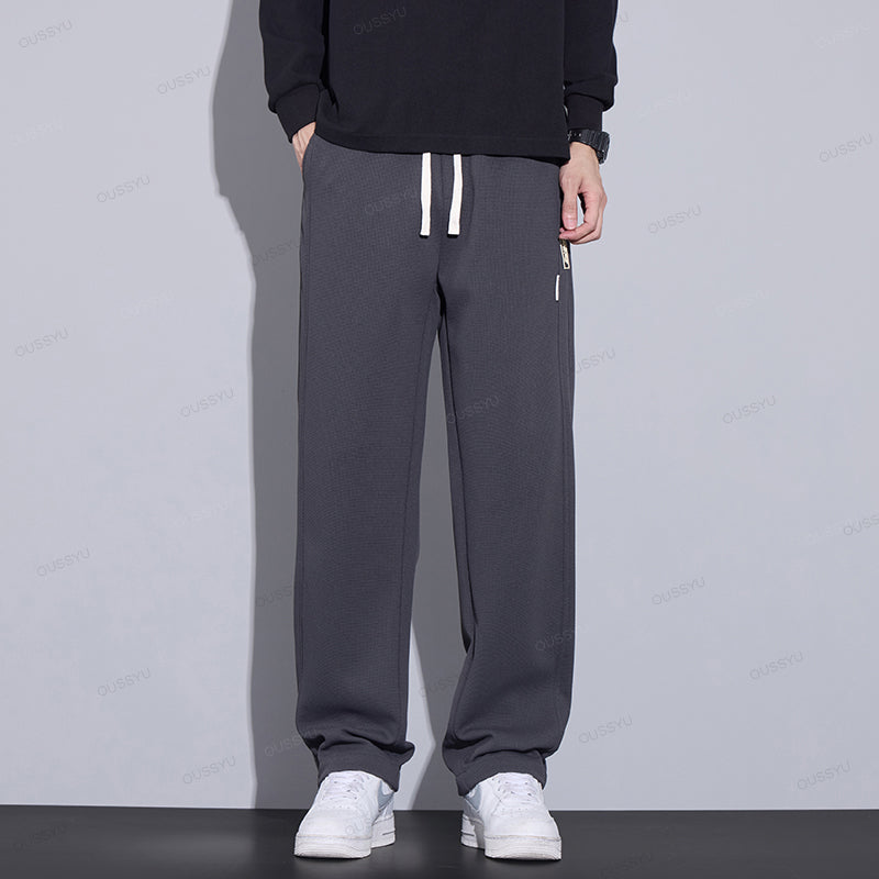 Men's Classic Waffle Pattern Elastic Waist Pants