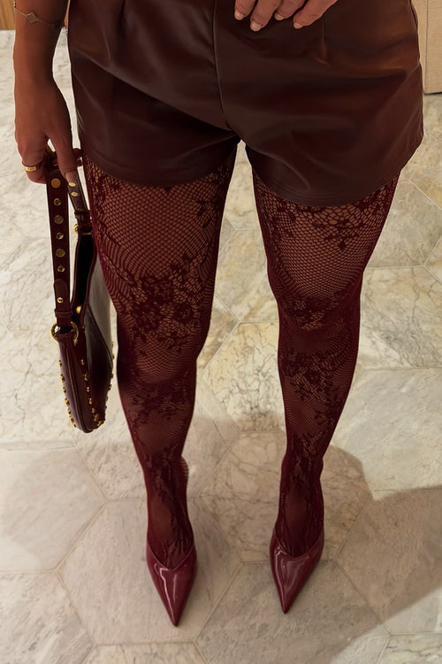 Women's Floral Fishnet Tights - Casual Everyday Wear