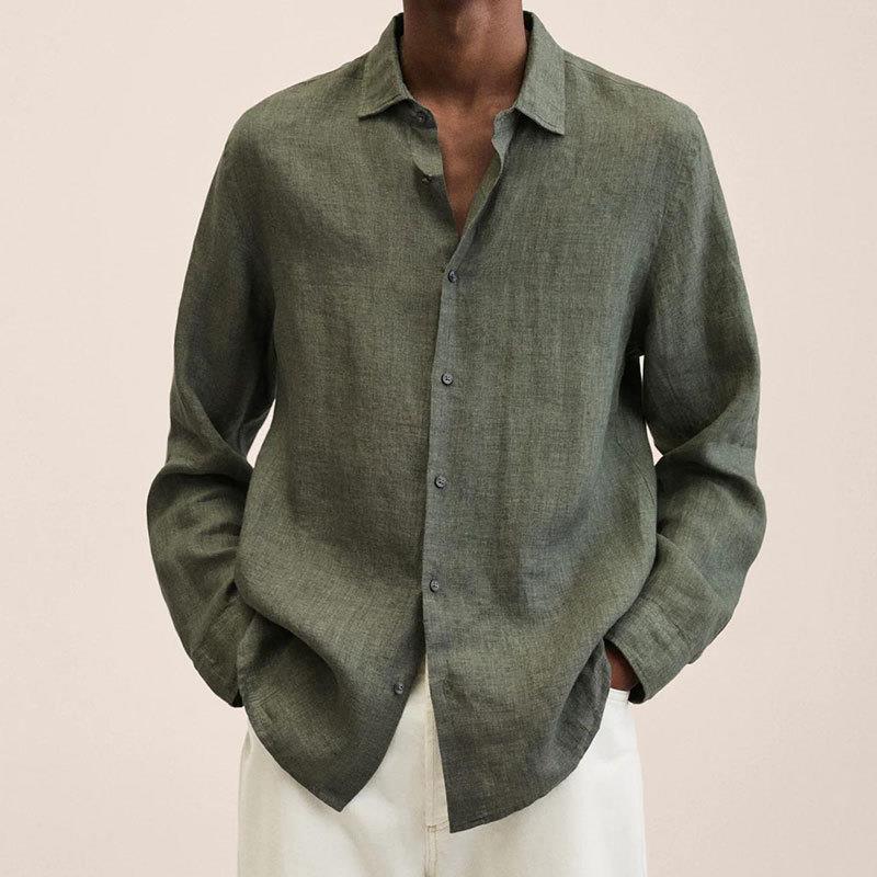 Men's Elegant Cotton Dress Shirt - Formal Occasion