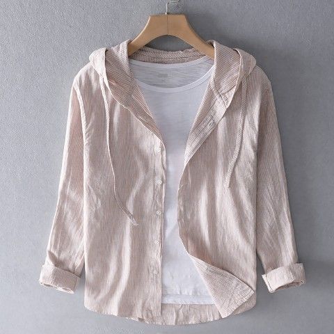 Men's Casual Linen Long Sleeve Shirt - Summer Comfort