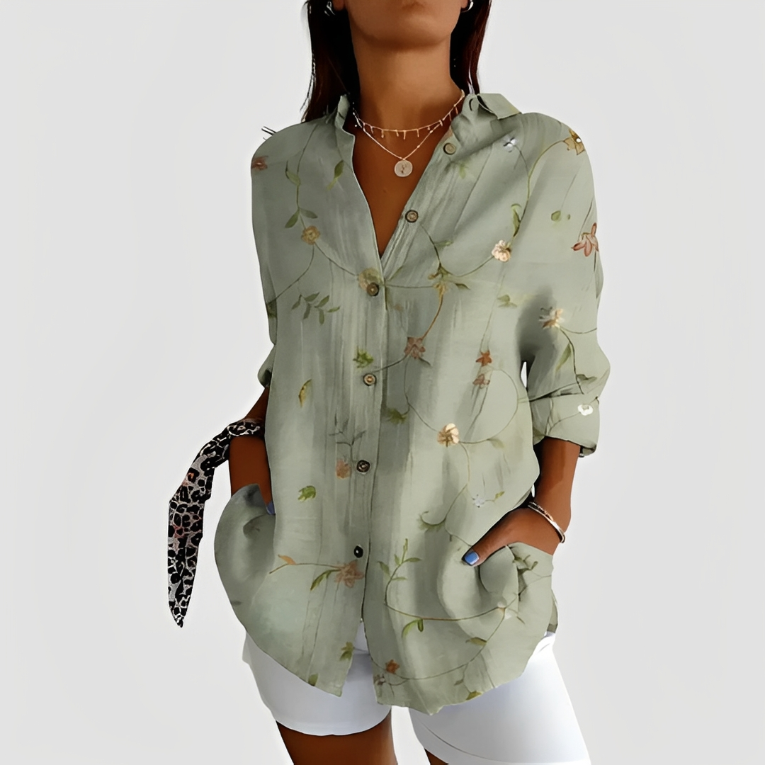 Almarie | Women's Lightweight Short Sleeve Blouse, Summer