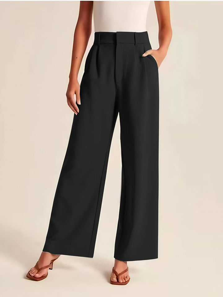 Emily | Women's High Waist Wide Leg Pants with Pockets