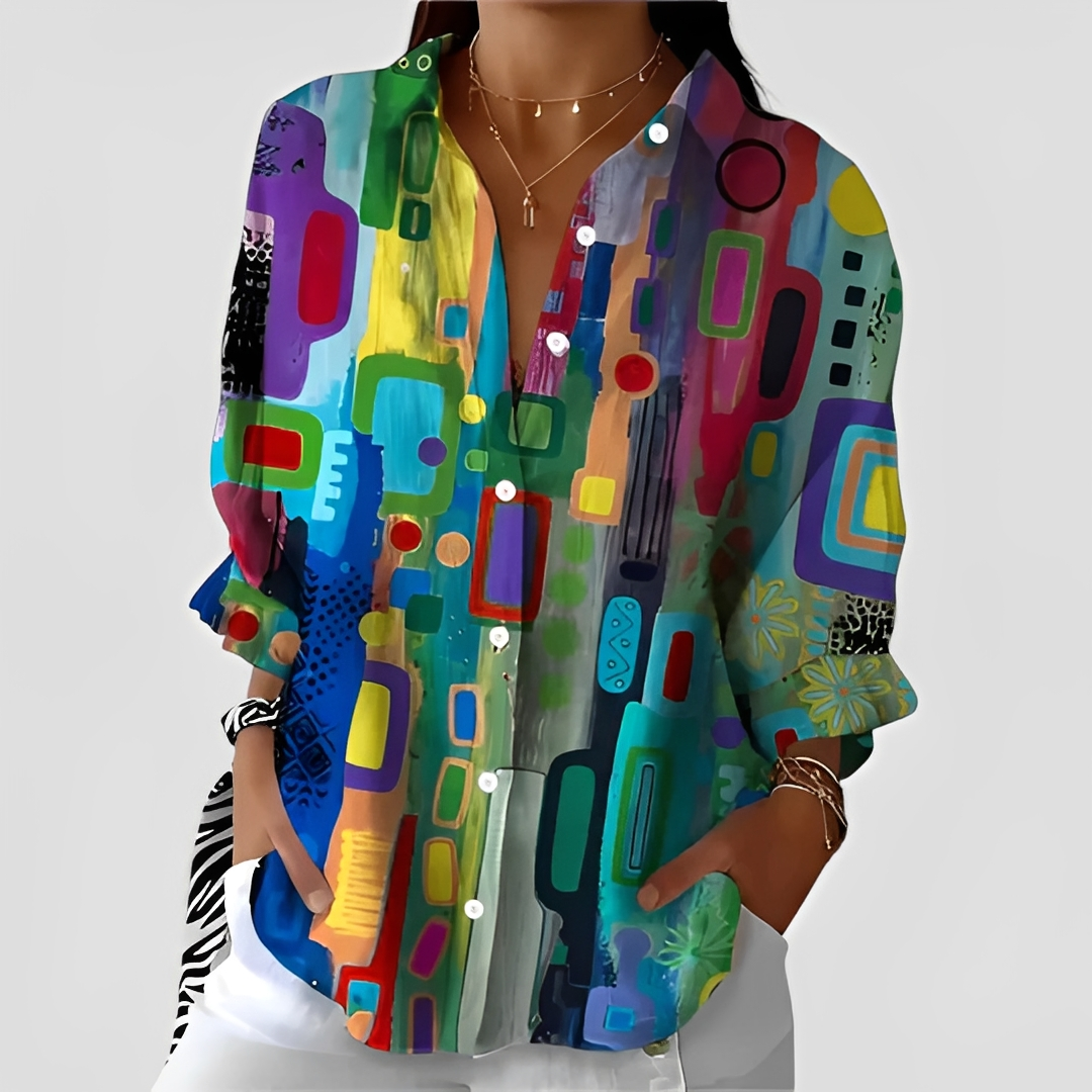 Almarie | Women's Lightweight Short Sleeve Blouse, Summer