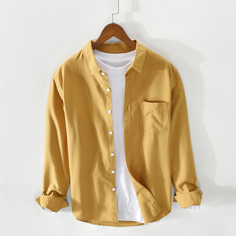 Men's Casual Breathable Cotton Oxford Shirt - Summer Outing
