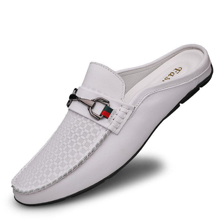 Men's Backless Mule Loafers - Microfiber Slip-On Casual Shoes