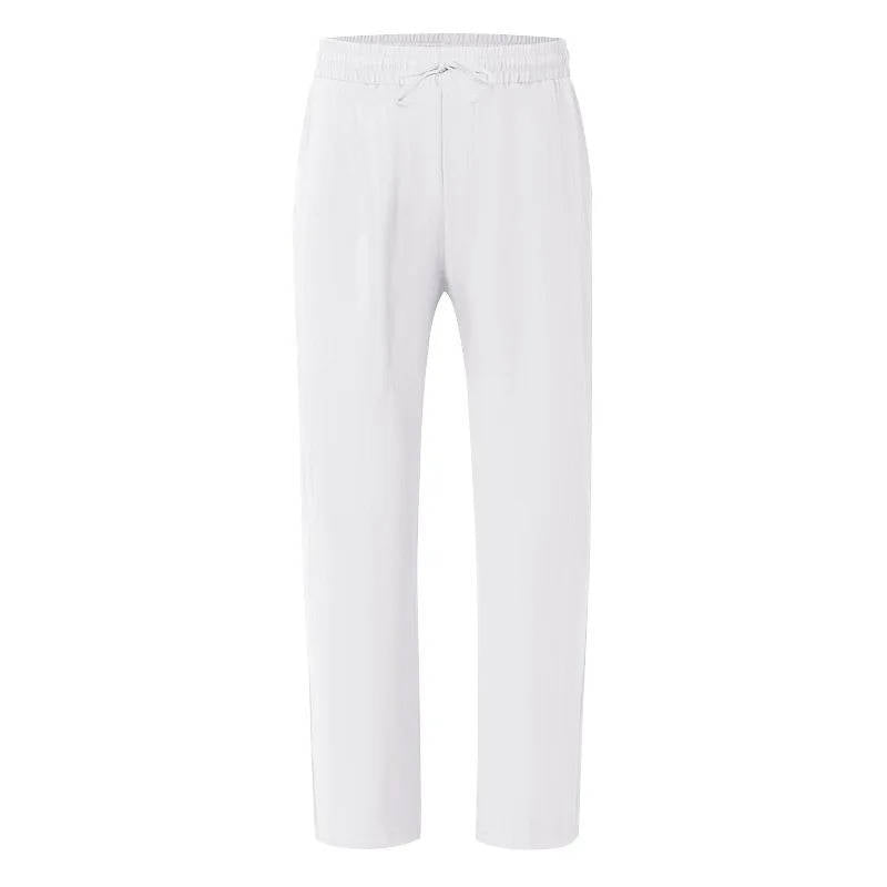 Men's Casual Linen Straight Leg Pants - Breathable & Comfortable for Outdoor Travel and Daily Use