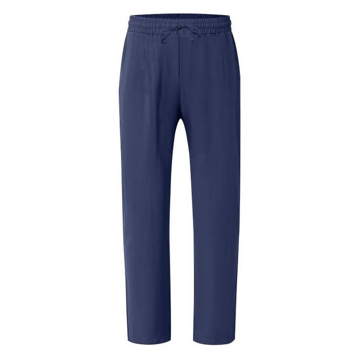 Men's Casual Linen Straight Leg Pants - Breathable & Comfortable for Outdoor Travel and Daily Use