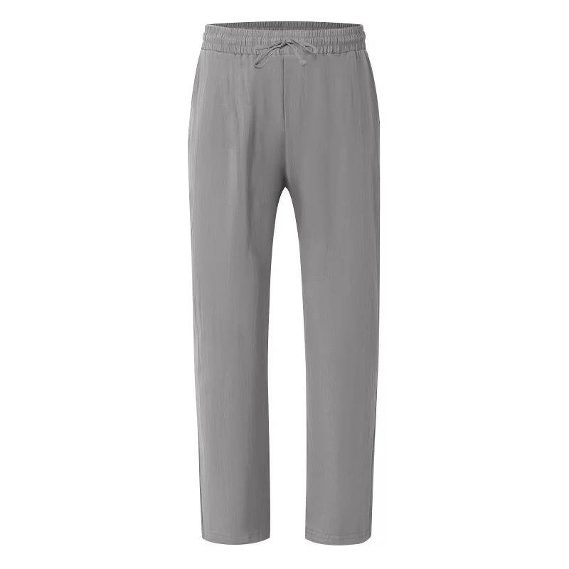 Men's Casual Linen Straight Leg Pants - Breathable & Comfortable for Outdoor Travel and Daily Use