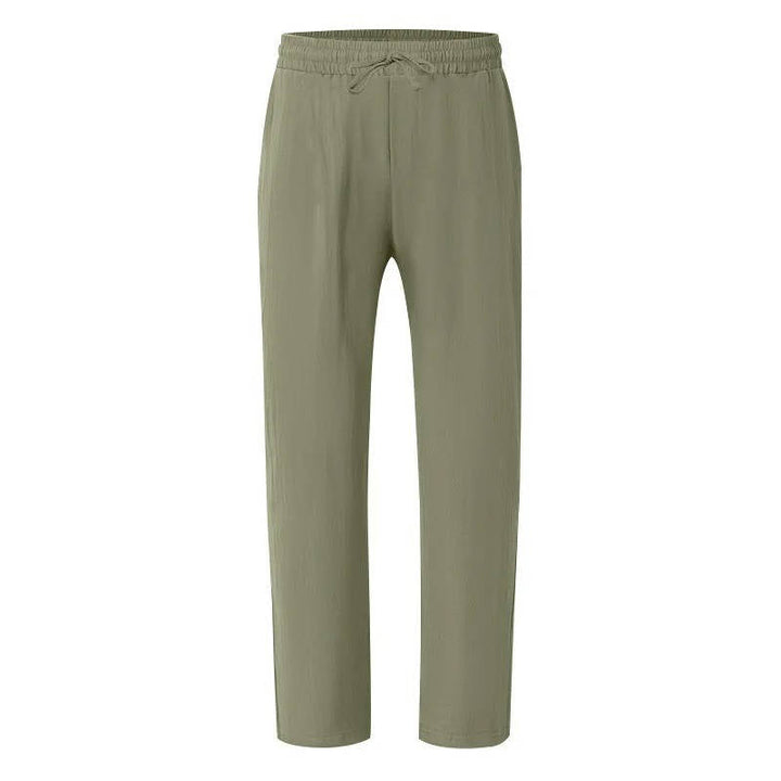 Men's Casual Linen Straight Leg Pants - Breathable & Comfortable for Outdoor Travel and Daily Use