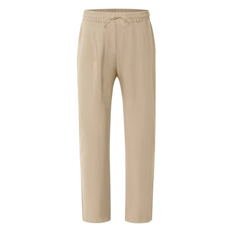 Men's Casual Linen Straight Leg Pants - Breathable & Comfortable for Outdoor Travel and Daily Use