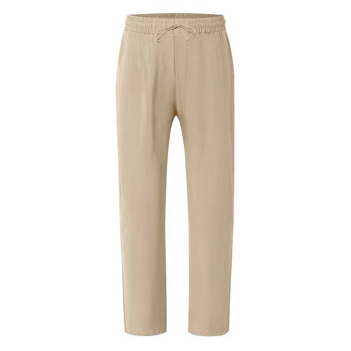 Men's Casual Linen Straight Leg Pants - Breathable & Comfortable for Outdoor Travel and Daily Use