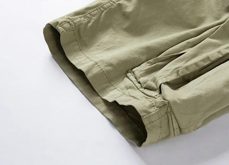 Men's Summer Multi-Pocket Cotton Cargo Shorts