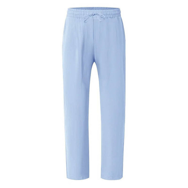 Men's Casual Linen Straight Leg Pants - Breathable & Comfortable for Outdoor Travel and Daily Use