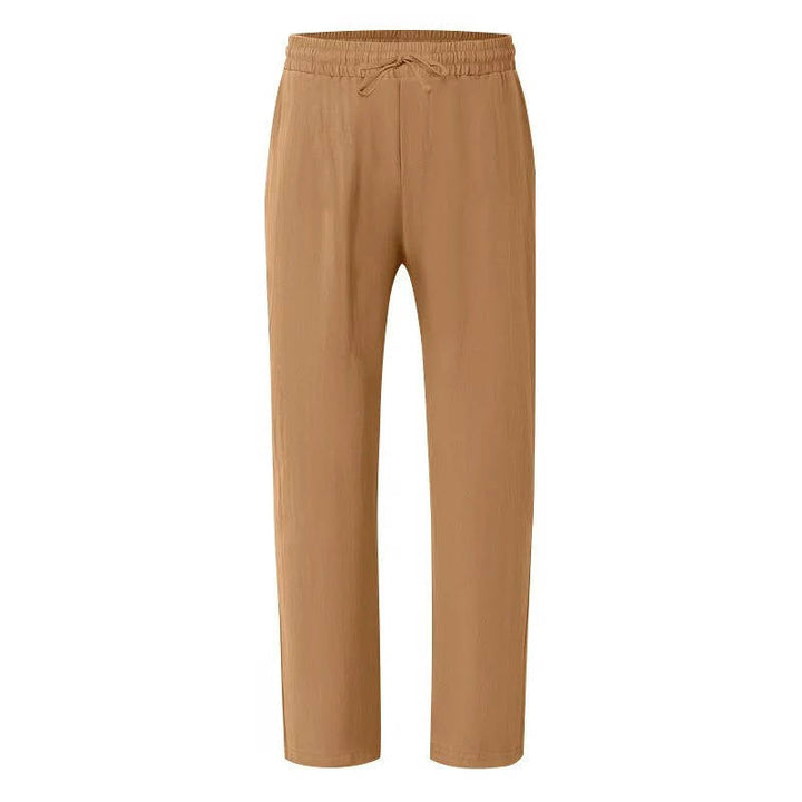 Men's Casual Linen Straight Leg Pants - Breathable & Comfortable for Outdoor Travel and Daily Use