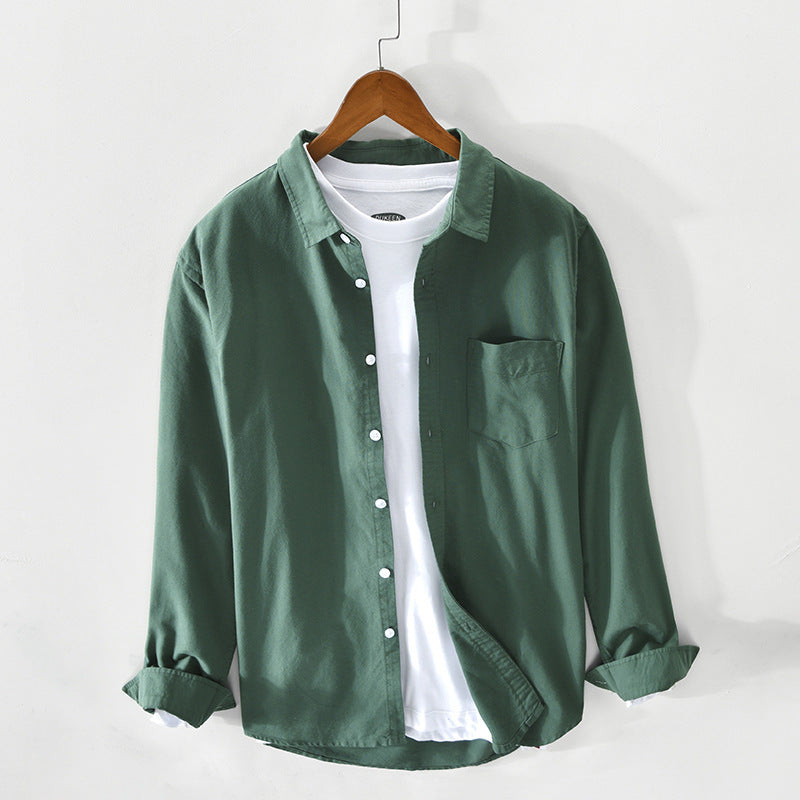 Men's Casual Breathable Cotton Oxford Shirt - Summer Outing