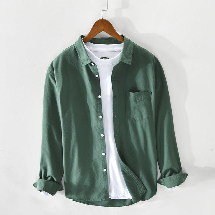 Men's Casual Breathable Cotton Oxford Shirt - Summer Outing
