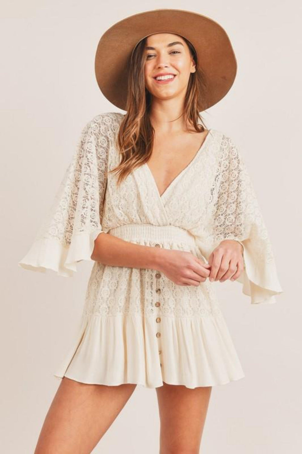 Emma | Women's Lace V-Neck Mini Dress, Evening