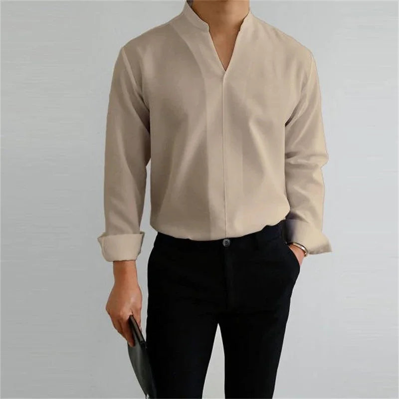Men's Casual Cotton Long Sleeve Shirt - Everyday Wear