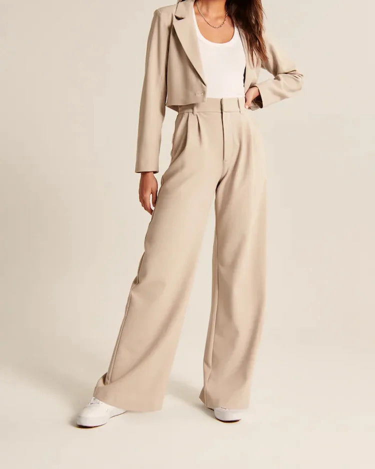 Emily | Women's High Waist Wide Leg Pants with Pockets
