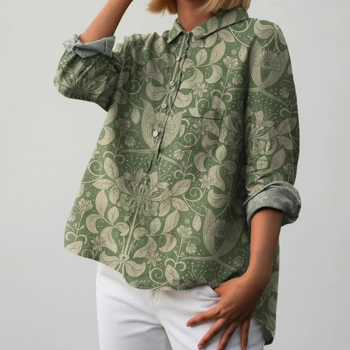 Emily | Women's Floral Print Short Sleeve Blouse, Casual