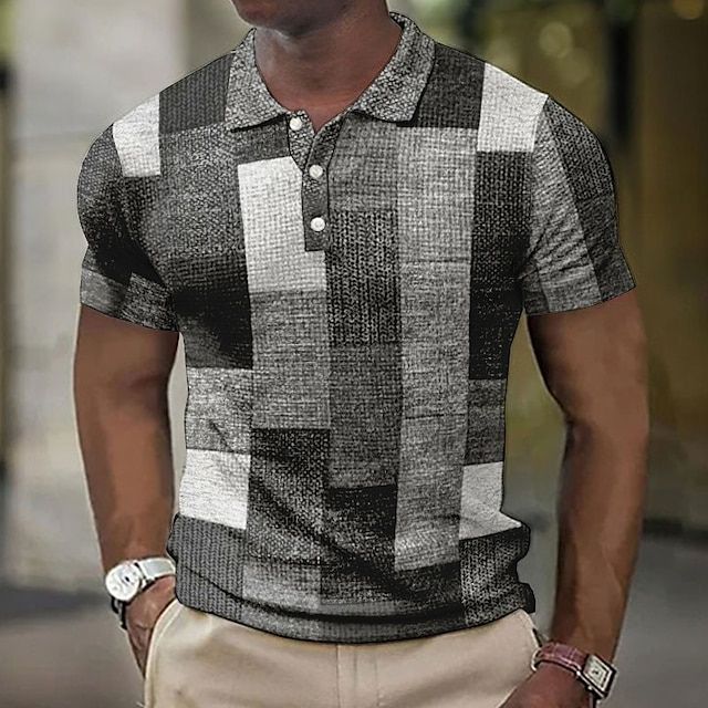 Men's Checked Polo Shirt - Summer Casual