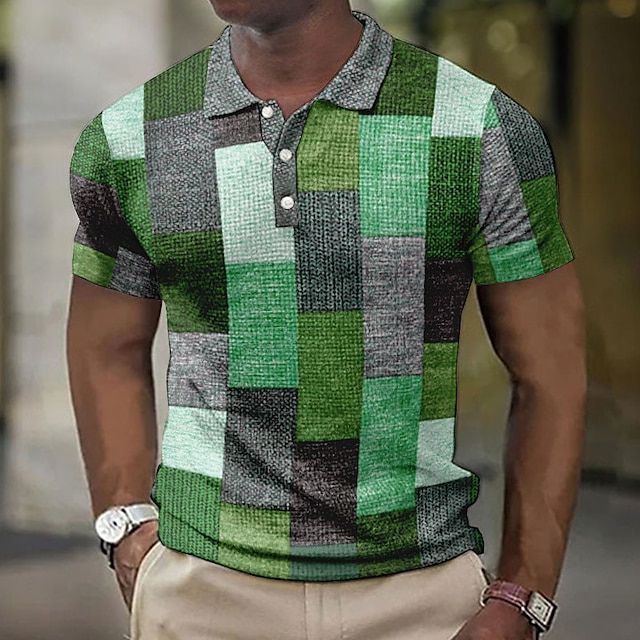 Men's Checked Polo Shirt - Summer Casual