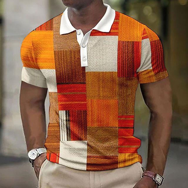 Men's Checked Polo Shirt - Summer Casual
