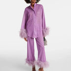 Hannah | Women's Glitter Feather Blouse, Evening